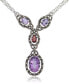 Фото #1 товара Macy's amethyst (5-1/2 ct. t.w.) & Garnet (1 ct. t.w.) Marcasite Lariat 16"+2" Extender Necklace in Sterling Silver