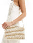 True Decadence embellished pearl crossbody clutch bag in cream - фото #2