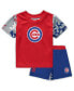 ფოტო #1 პროდუქტის Newborn and Infant Boys and Girls Royal, Red Chicago Cubs Pinch Hitter T-shirt and Shorts Set