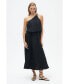 Women's One Shoulder Dress with Accessory Detail