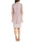 Фото #2 товара Women's 3D Floral-Embellished Sheer Jacket, Sleeveless Sheath Dress & Necklace Set