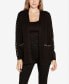 ფოტო #1 პროდუქტის Black Label Women's Embellished Open-Front Cardigan ZIP UP Sweater