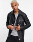 Фото #1 товара ASOS DESIGN faux leather biker jacket in black