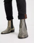 Walk London dalston cuban heeled chelsea boots with in gold snake leather