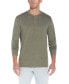 Фото #4 товара Men's Long Sleeve Brushed Jersey Henley T-shirt