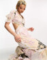 Reclaimed Vintage limited edition maxi ruffle dress with open tie back in floral print