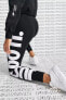 Sportswear High Rise Printed Leggings Cotton Pamuklu Baskılı Yüksek Belli Tayt Siyah