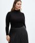 ფოტო #6 პროდუქტის Women's Leather-Effect Pleated Skirt