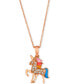 Фото #1 товара Le Vian nude Diamond (1/10 ct. t.w.) & Enamel Unicorn Adjustable 20" Pendant Necklace in 14k Gold