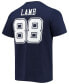 Фото #2 товара Men's CeeDee Lamb Navy Dallas Cowboys Player Icon Name and Number T-shirt