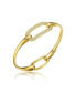 ფოტო #1 პროდუქტის Sterling Silver 14K Gold Plated Clear Cubic Zirconia Bangle Bracelet