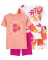 Фото #2 товара Toddler 4-Piece Floral Pajamas Set 5T