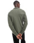 Fred Perry twin tipped long sleeve polo shirt in khaki green