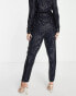 Фото #2 товара ASOS DESIGN Maternity jersey sequin slim trouser in midnight navy