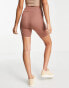 Puma Essentials logo legging shorts in brown