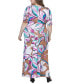 ფოტო #2 პროდუქტის Plus Size Elbow Sleeve Casual A Line Maxi Dress