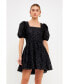 Women's Texture Floral Organza Mini Dress