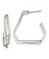 Stainless Steel Polished Geometric J Hoop Earrings