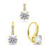 Charming gold-plated set with zircons SET241Y (pendant, dangle earrings)