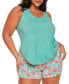 ფოტო #1 პროდუქტის Plus Size Balenda Pajama Tank And Shorts Set