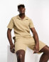 Фото #2 товара Only & Sons co-ord oversized revere ribbed polo in beige