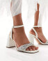 ASOS DESIGN Hotel barely there block heeled sandals in ivory