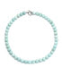 Фото #1 товара Amazonite Light Aqua Blue Round Gem Stone 10MM Bead Strand Necklace Western Jewelry For Women Silver Plated Clasp 18 Inch