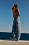 Фото #9 товара Широкие брюки из смесового льна со средней посадкой ZARA