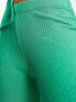 Фото #3 товара JDY soft ribbed flared trousers co-ord in bright green