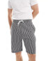 Фото #1 товара Brave Soul jacquard stripe knitted shorts in black and white