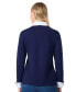 ფოტო #2 პროდუქტის Womens Serenity with Cotton Poplin Long Sleeve V-Neck Twofer Top