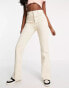 Фото #1 товара Stradivarius slim flare jean with split detail in ecru