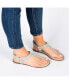 Women's Genevive T Strap Flat Sandals