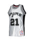 ფოტო #2 პროდუქტის Men's Tim Duncan Platinum San Antonio Spurs 1998-99 Hardwood Classics 75th Anniversary Swingman Jersey