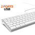 MOBILITY LAB ML304304 - Kabelgebundene Touch-Design-Tastatur mit 2 USB fr Mac - AZERTY - Wei und Silber