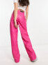 Фото #2 товара Only Hope high waisted faux leather trousers in bright pink