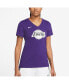 Фото #1 товара Women's Purple Los Angeles Lakers 2022/23 City Edition Essential V-Neck T-shirt