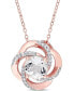 ფოტო #1 პროდუქტის White Topaz Floral Swirl 18" Pendant Necklace (2-3/5 ct. t.w.) in 18k Rose Gold-Plated Sterling Silver