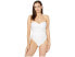 Athena Womens 183996 Solid White Twist Bandeau One piece Swimsuit Size 10