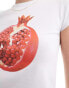 Фото #4 товара ASOS DESIGN baby tee with pomegranate graphic in white