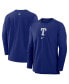 Фото #1 товара Men's Royal Texas Rangers Authentic Collection Player Performance Pullover Sweatshirt