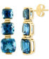ფოტო #1 პროდუქტის EFFY® London Blue Topaz Graduated Drop Earrings (10-3/4 ct. t.w.) in 14k Gold