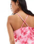 Фото #2 товара Vero Moda Petite satin square neck maxi slip dress in pink daisy print