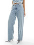Фото #1 товара ONLY Cobain wide leg rhinestone detail jeans co-ord in light blue