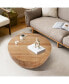 35.43"Vintage Style Bucket Shaped Coffee Table For Office, Dining Room And Living Room, Natural