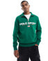 Polo Ralph Lauren Sport Capsule logo front half zip sweatshirt in mid green