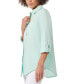 Фото #3 товара Women's Roll-Tab Oversized Linen Shirt