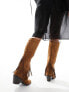 Glamorous knee tassel western boots in chestnut