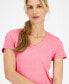 Фото #2 товара Women's Essentials V-Neck T-Shirt, Pack of 3, Created for Macy's