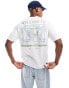 Jack & Jones oversized café back print t-shirt in white